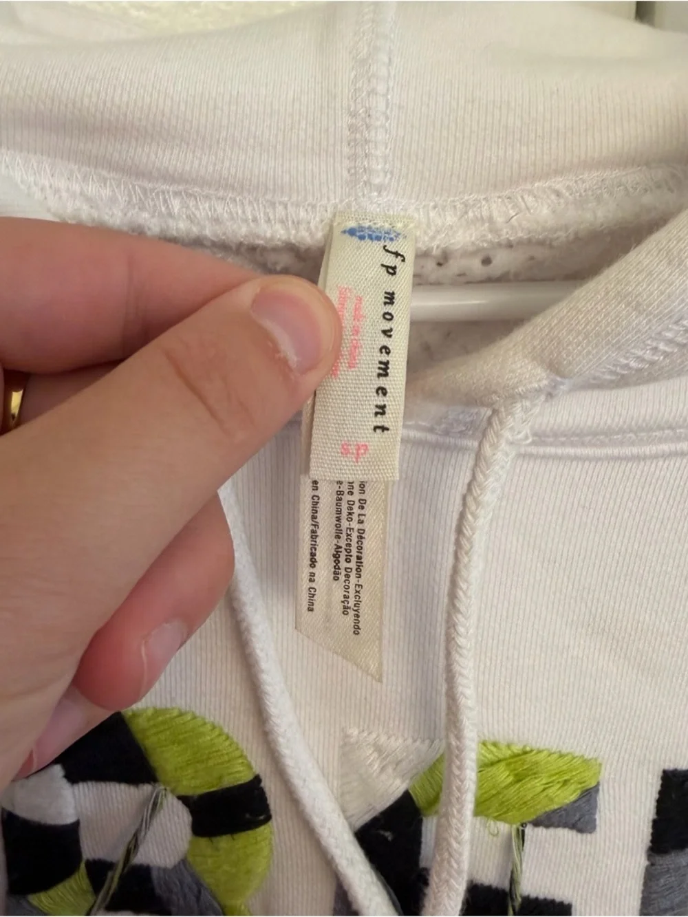 Free People Movement Freestyle Hoodie Sweatshirt White Short Sleeve Small